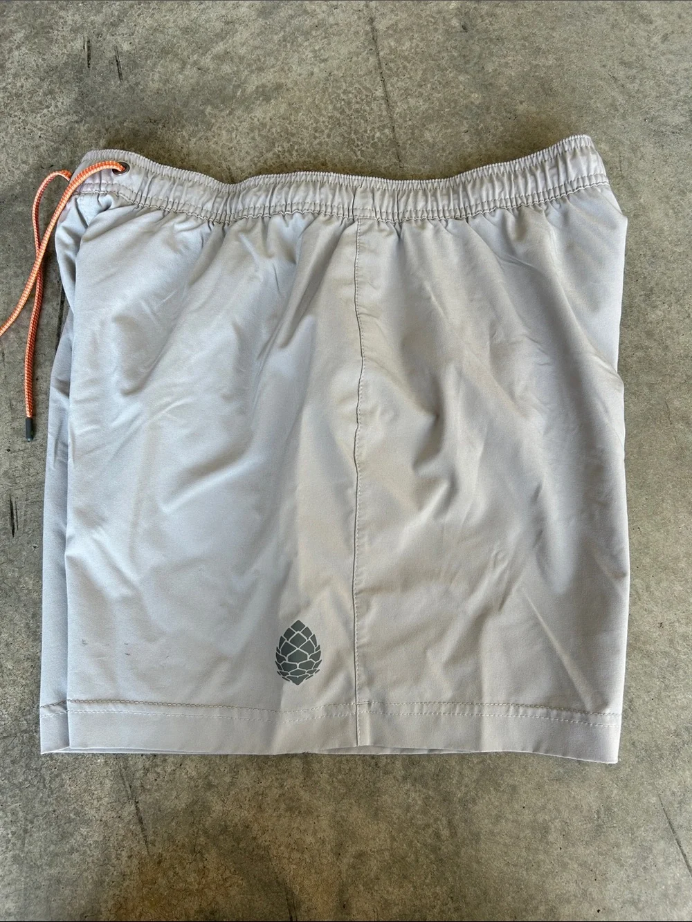 Stio Light Gray Swim Trunks with Orange Drawcord